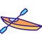 Canoe on the river icon vector. Isolated contour symbol illustration