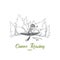 Canoe rowing concept. Hand drawn isolated vector