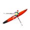 Canoe Rowing Single Summer Games Icon Set.3D Isometric Canoeist Paddler.Olympics Rowing Canoe Single Paddler Sporting Competition