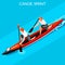 Canoe Sprint Double Summer Games Icon Set.3D Isometric