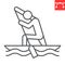 Canoe sprint sport line icon