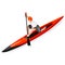 Canoe Sprint Summer Games Icon Set.3D Isometric Canoeist Paddler.