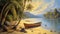 Canoe on the tropical sandy beach, A stunning summer landscape perfect for travel and vacation