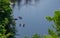 Canoeing on Fairy lake, Huntsville, Ontario, Canada