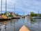 Canoeing through Heeg in Friesland