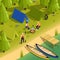 Canoeing Kayaking Campsite Isometric View