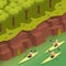 Canoeing Kayaking Isometric Compositing