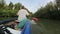 Canoeing on a lake