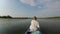 Canoeing on a lake