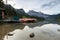 Canoeing at Lake Emerald of Yoho National Park in Canada