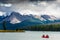 Canoeing on Maligne Lake