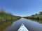 Canoeing on a quiet frisian canal