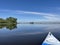 Canoeing on a quiet lake in Friesland