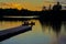 Canoeing at sunset, sawbill lake, mn