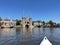 Canoeing towards the watergate in Sneek