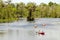 Canoeing on tropical river