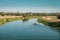 Canoeists on River Nene at Woodford in Northamptonshire, England