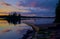 Canoers at sunset, sawbill lake, mn