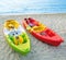 Canoes on the beach.