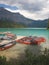 Canoes on Emerald lake