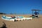 Canoes for hire on the beach at Ramsgate, Kwazulu Natal.