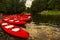 Canoes on a lake