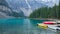 Canoes at Moraine lake