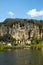 Canoes pass La Roque-Gageac on the Dordogne River