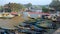 Canoes in port, Nyaungshwe canal, Myanmar