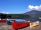 Canoes by Pyramid Lake, Canada.