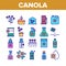 Canola Agricultural Collection Icons Set Vector