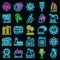 Canola icons set  neon