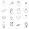 Canola icons set vector outline