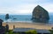 Canon Beach Oregon view of the central beach area with the main