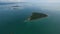 Canon island in Puerto Princesa in Palawan, Philippines.  Coastline and Boats in Background. Sulu Sea IV