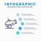 Canon, Weapon Blue Infographics Template 5 Steps. Vector Line Icon template