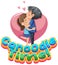 Canoodle time word text with couple in love