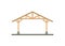 Canopy building with wooden frame. Simple flat illustration
