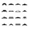 Canopy shed overhang icons set, simple style
