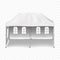 Canopy tent with back, side walls and clear windows. Blank white gazebo. Outdoor summer event portable marquee