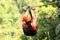 Canopy zip lining tirolesa in Costa Rica Tour Beautiful Girl