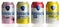 Cans of Bavaria radler and fruit beers isolated on white