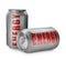 Cans of energy drink on white background