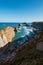 Cantabrian coastline landscape in costa quebrada, Santander, Spain