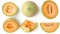 Cantaloupe Melon: A Captivating Top-View Flat Lay on a White Background with Clipping Path and Full