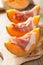 Cantaloupe melon with prosciutto. italian appetizer