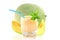 Cantaloupe melon smoothie or milkshake with fruit and stevia