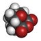 Cantharidin blister beetle poison molecule. Secreted by blister beetles, spanish fly, soldier beetles, etc. Atoms are represented