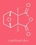 Cantharidin blister beetle poison molecule. Secreted by blister beetles, spanish fly, soldier beetles, etc. Skeletal formula.