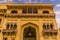 Cantilevered balconies in the Amber Fort in Jaipur, Rajasthan, India